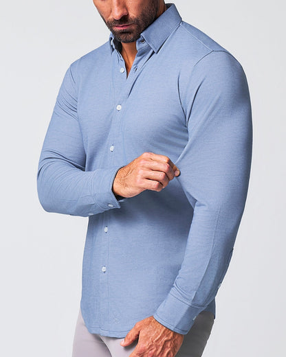 "The Dylan" Sky Blue Pique Button Down | State & Liberty Dress Shirts