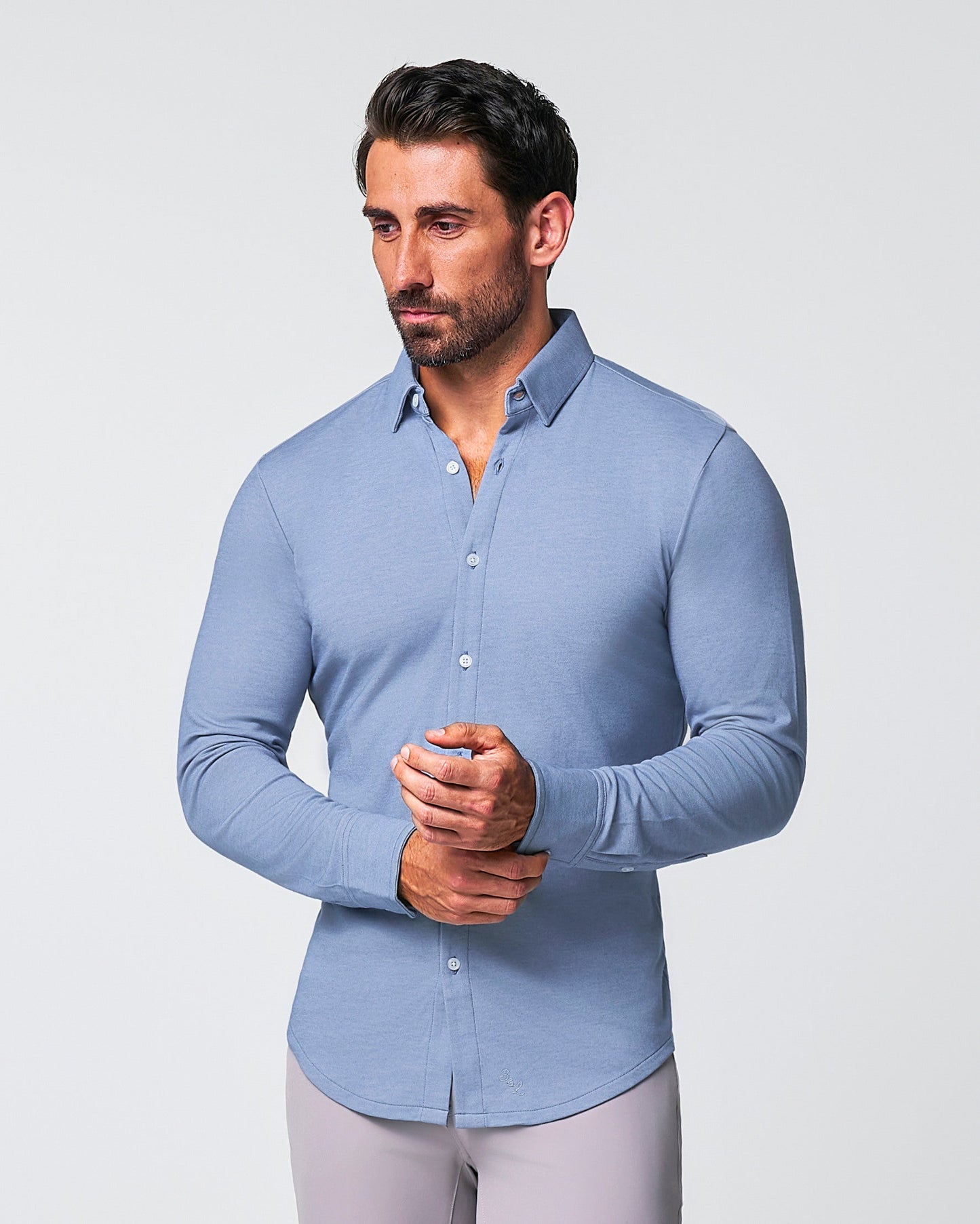 "The Dylan" Sky Blue Pique Button Down | State & Liberty Dress Shirts