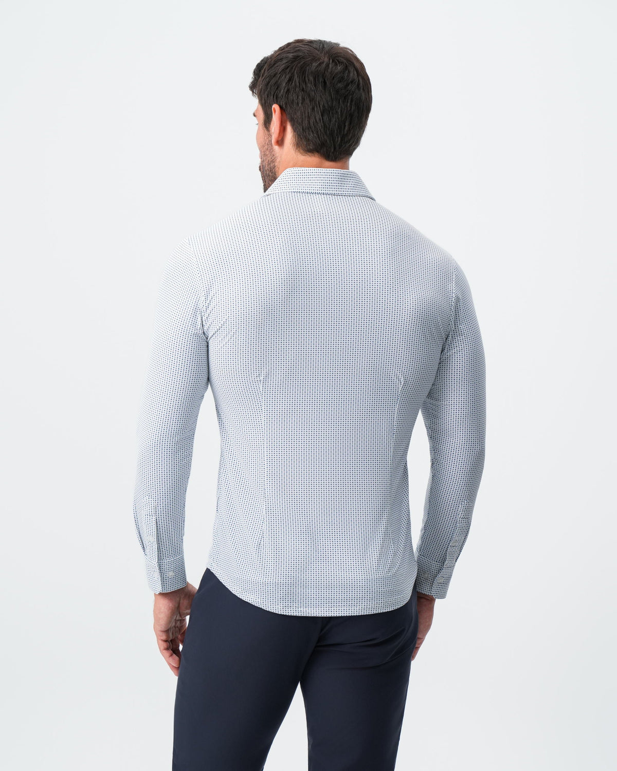 "The Guy" Sport Shirt - Navy & Light Blue Plus Print | State & Liberty Dress Shirts
