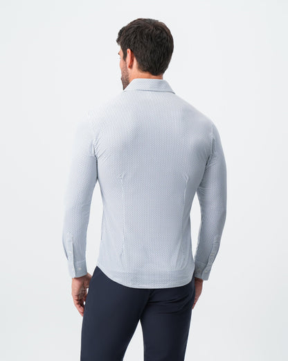 "The Guy" Sport Shirt - Navy & Light Blue Plus Print | State & Liberty Dress Shirts