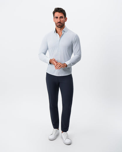 "The Guy" Sport Shirt - Navy & Light Blue Plus Print | State & Liberty Dress Shirts
