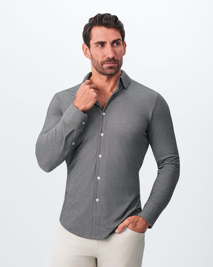 "The Oakley" Charcoal Pique Button Down | State & Liberty Dress Shirts