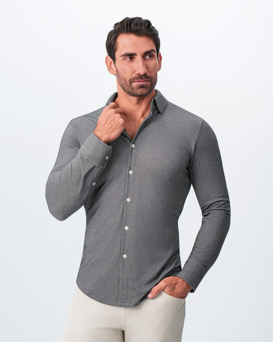 "The Oakley" Charcoal Pique Button Down | State & Liberty Dress Shirts