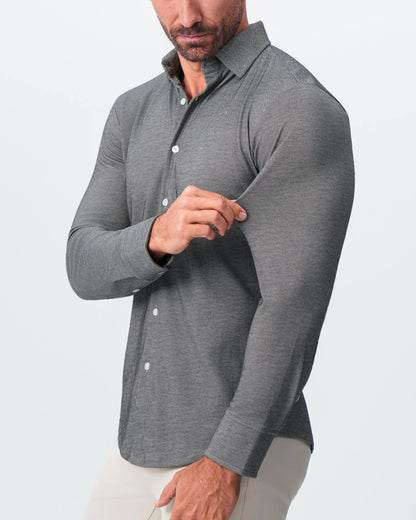 "The Oakley" Charcoal Pique Button Down | State & Liberty Dress Shirts