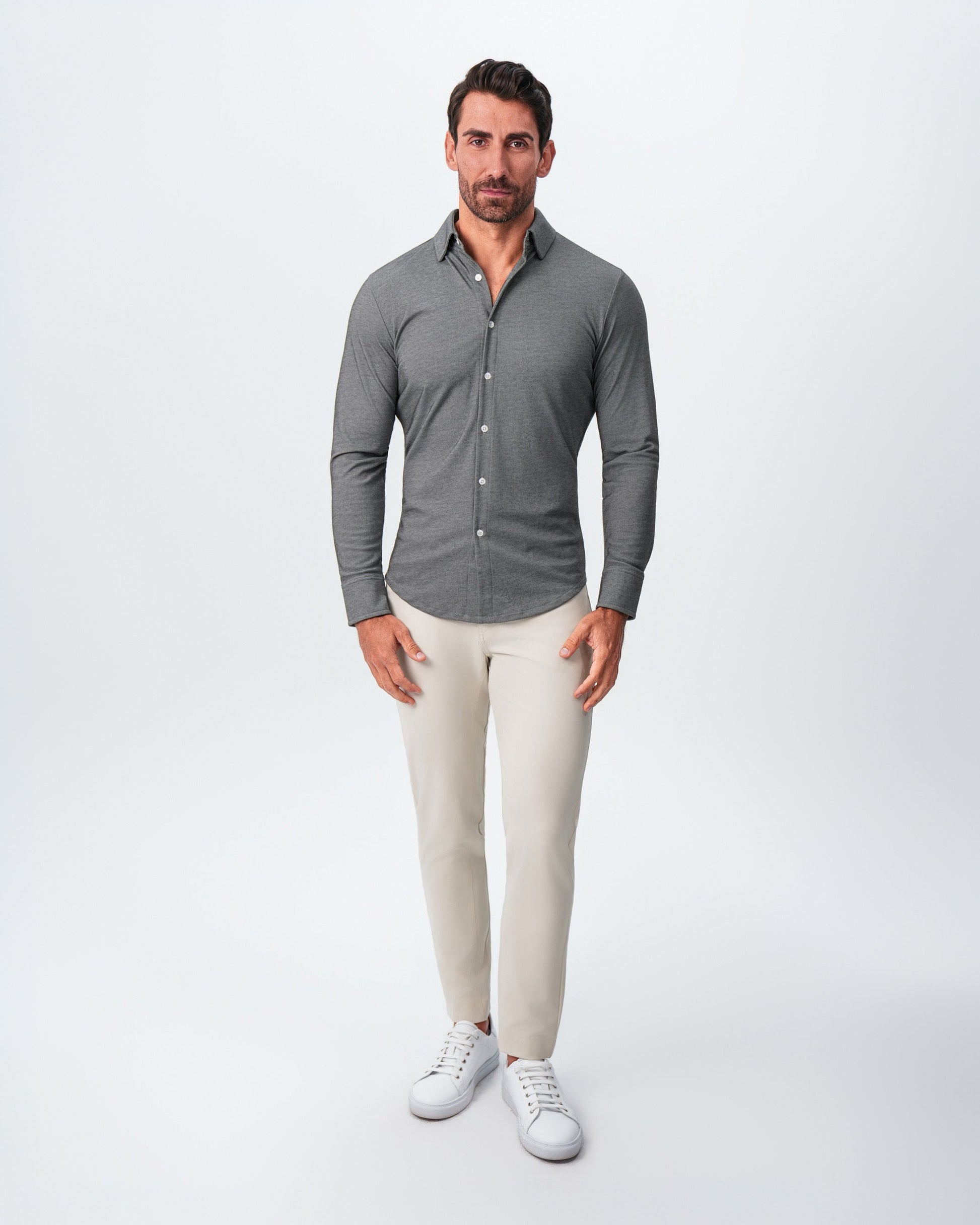 "The Oakley" Charcoal Pique Button Down | State & Liberty Dress Shirts