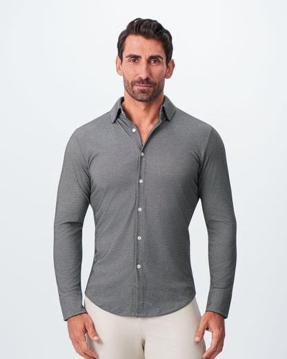 "The Oakley" Charcoal Pique Button Down | State & Liberty Dress Shirts