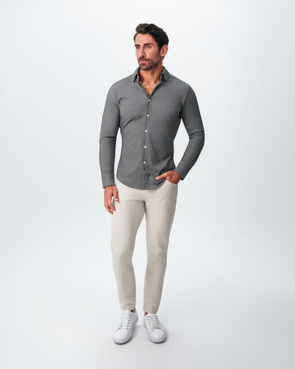"The Oakley" Charcoal Pique Button Down | State & Liberty Dress Shirts