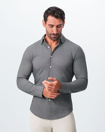 "The Oakley" Charcoal Pique Button Down | State & Liberty Dress Shirts