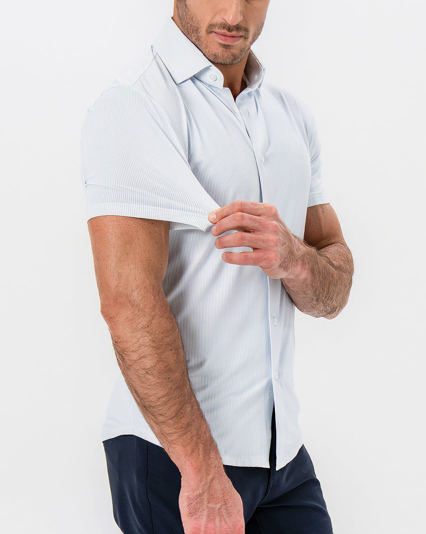 "The Rio" Light Blue Pinstripe | State & Liberty Tops