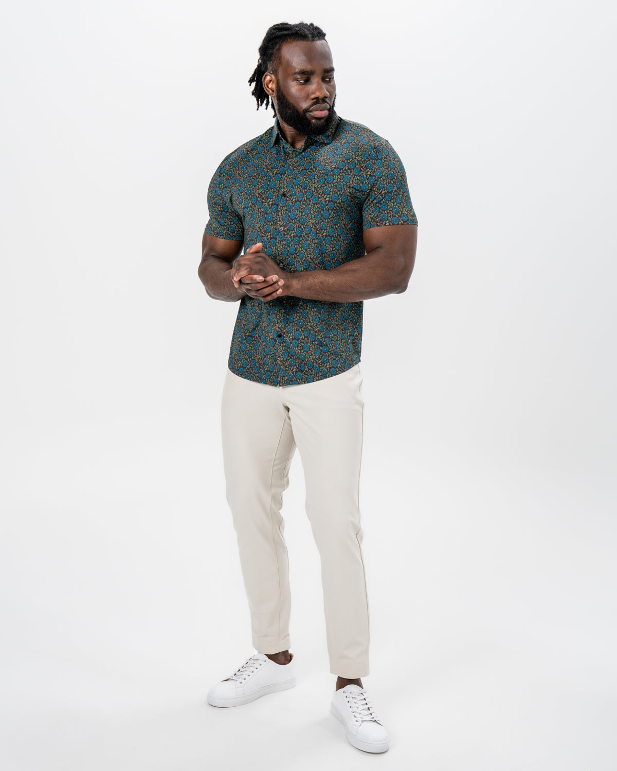 "The Lotus" Deep Brown Floral Print | State & Liberty Tops