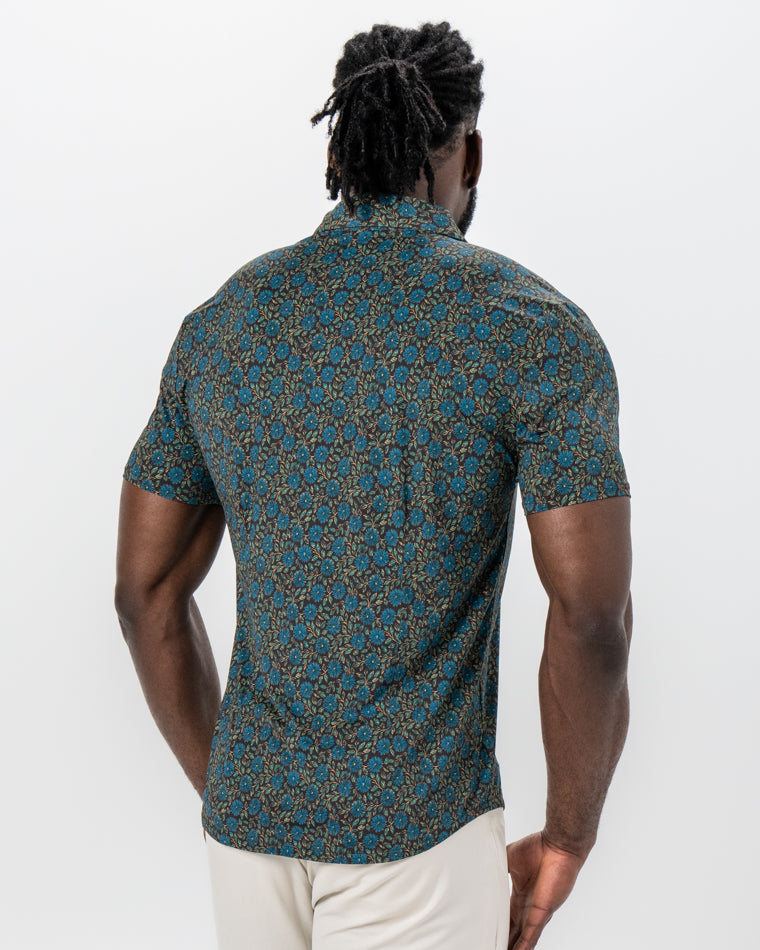 "The Lotus" Deep Brown Floral Print | State & Liberty Tops