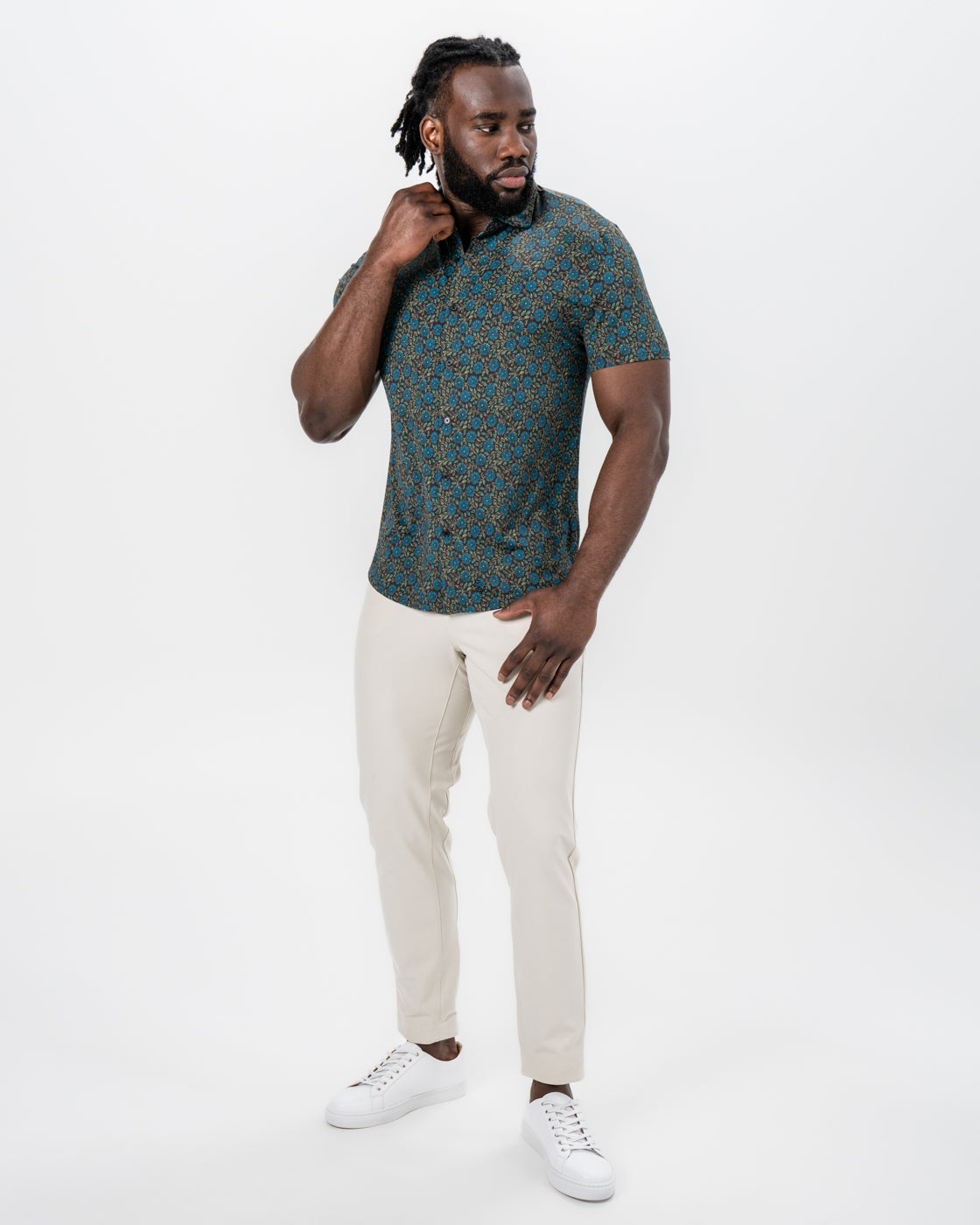"The Lotus" Deep Brown Floral Print | State & Liberty Tops