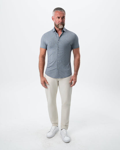 "The Lombardi" Navy Print Stripe | State & Liberty Tops