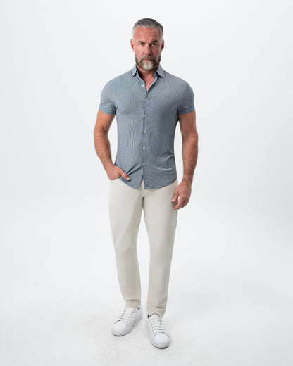 "The Lombardi" Navy Print Stripe | State & Liberty Tops