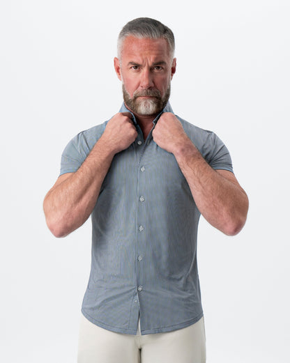 "The Lombardi" Navy Print Stripe | State & Liberty Tops