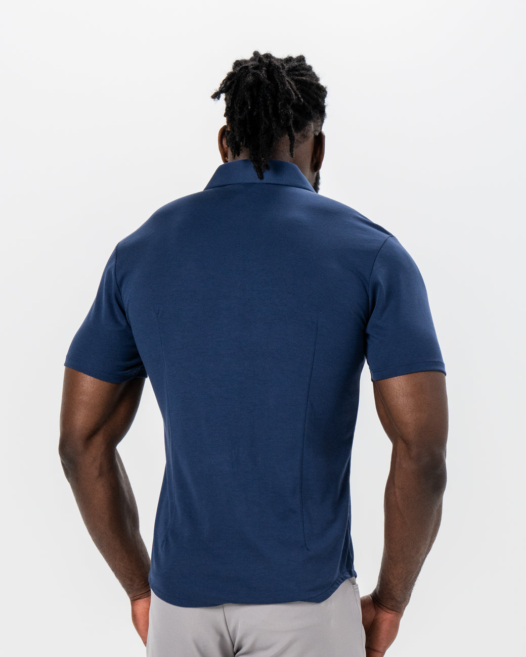"The Deke" Navy Pique Short Sleeve Button Down | State & Liberty Tops