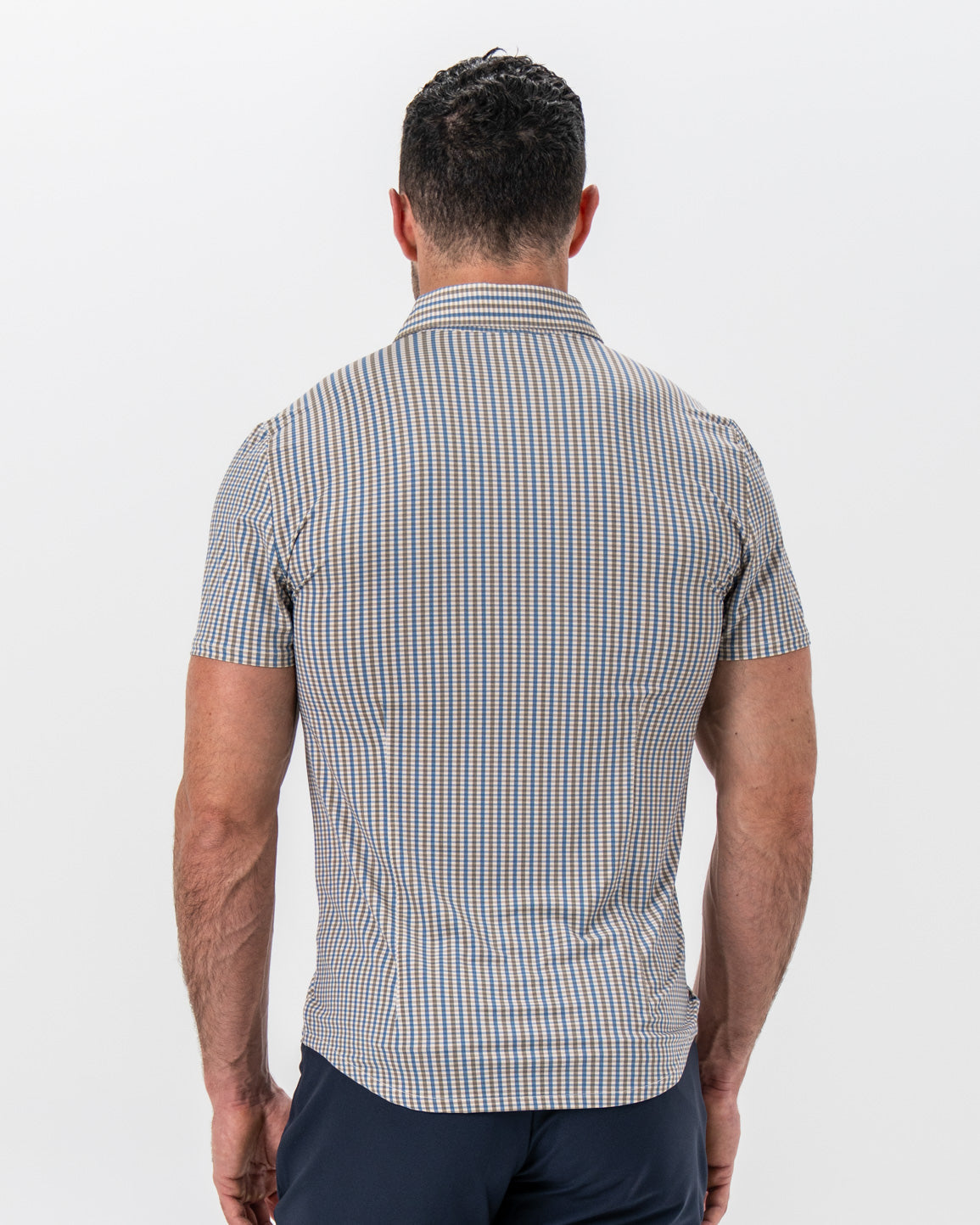 "The Coastal" Blue and Stone Big Check | State & Liberty Tops