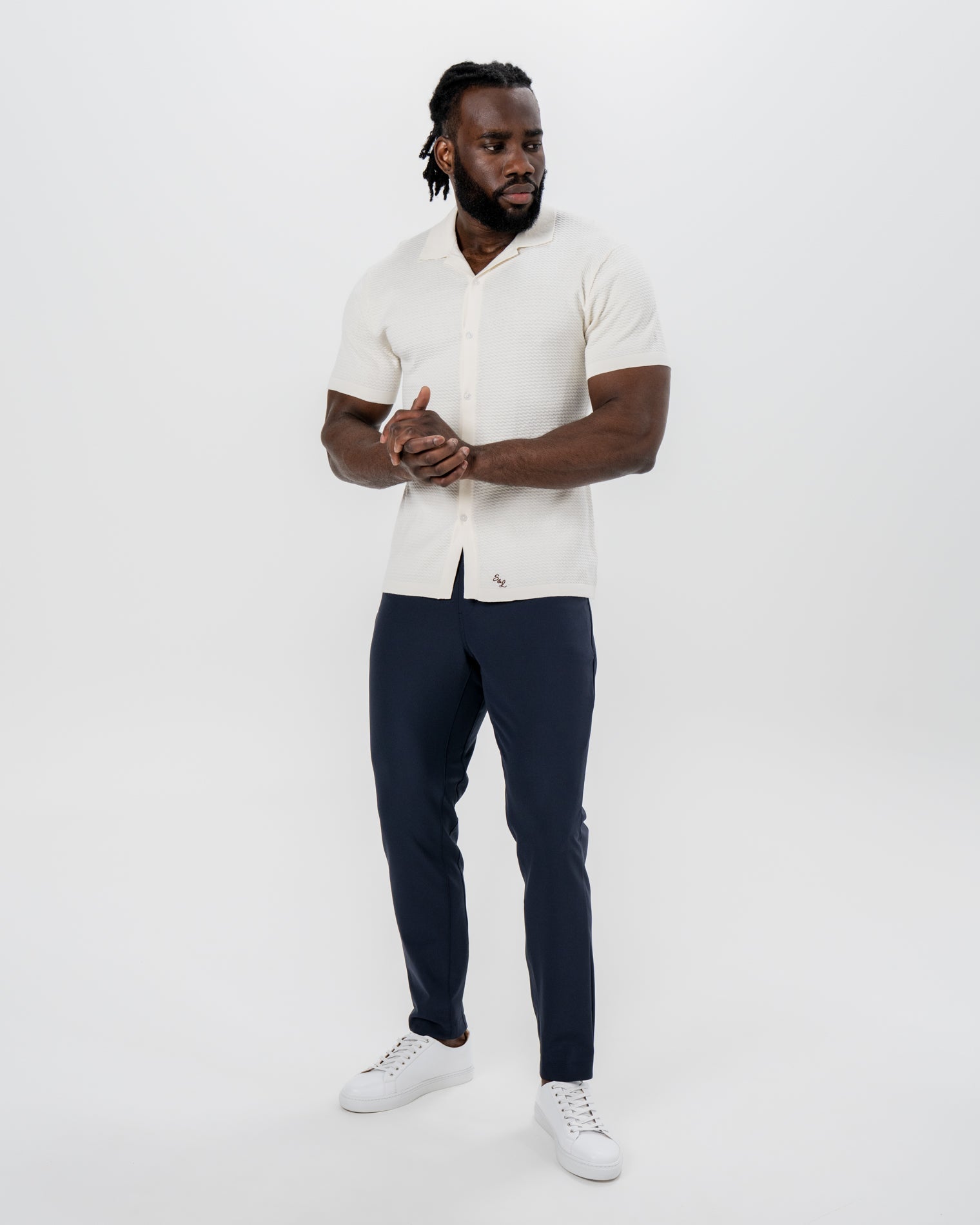 Textured Knit Short Sleeve Button Down - Tan | State & Liberty Tops