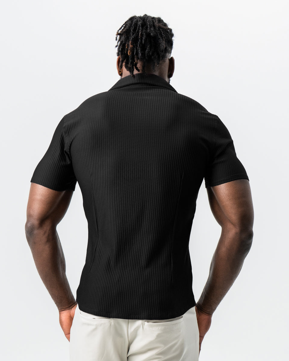 Seersucker Short Sleeve Button Down - Black | State & Liberty Tops
