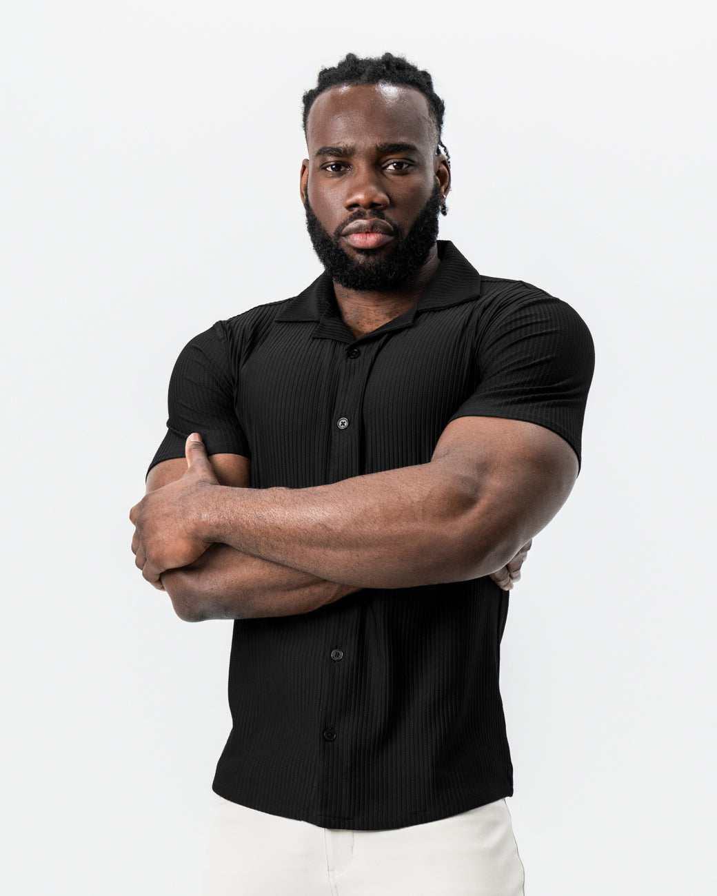 Seersucker Short Sleeve Button Down - Black | State & Liberty Tops