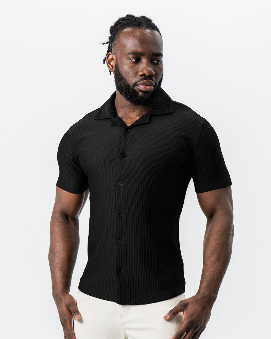 Seersucker Short Sleeve Button Down - Black | State & Liberty Tops