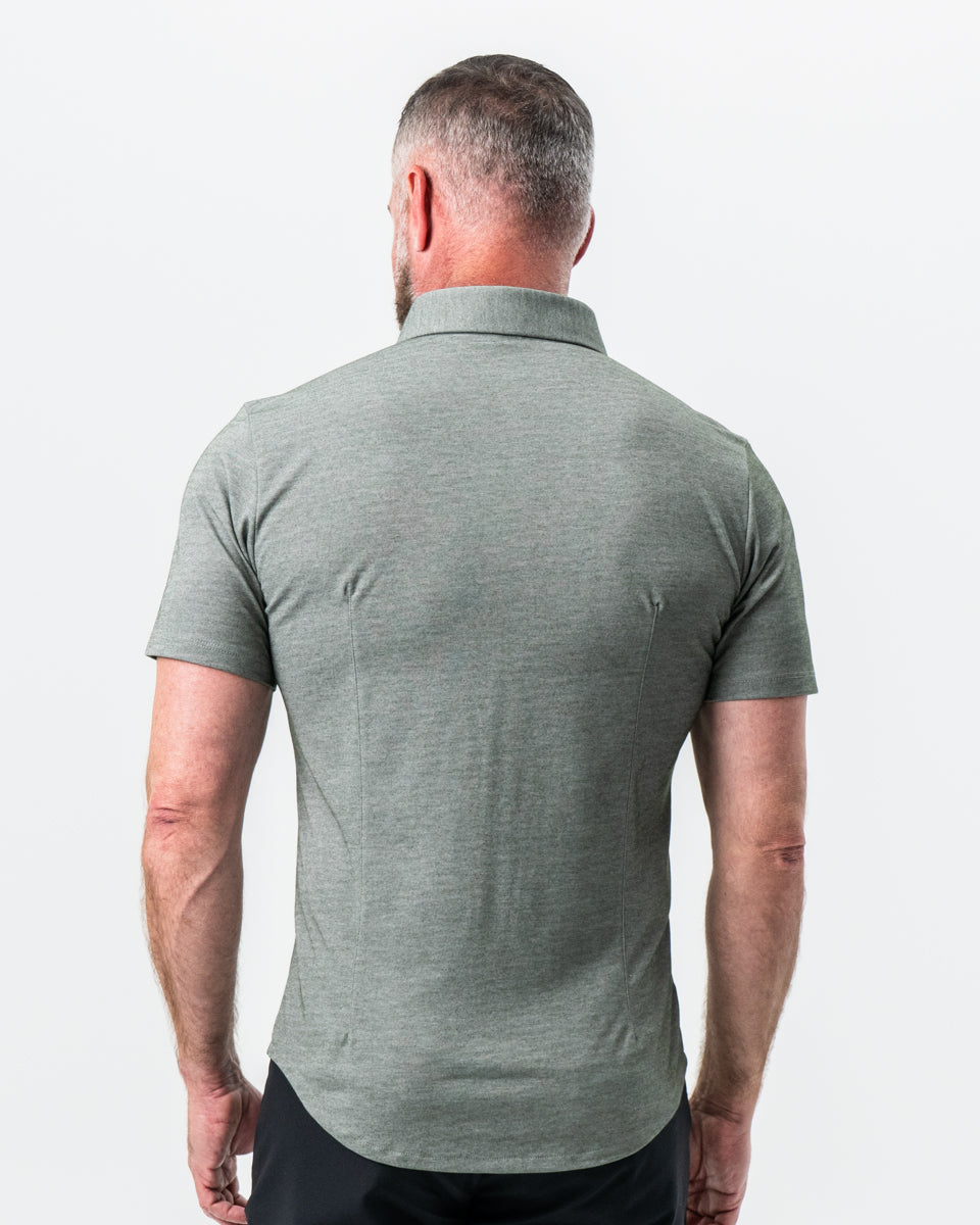 "The Armstrong" Olive Pique Short Sleeve Button Down | State & Liberty Tops