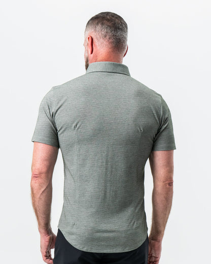 "The Armstrong" Olive Pique Short Sleeve Button Down | State & Liberty Tops