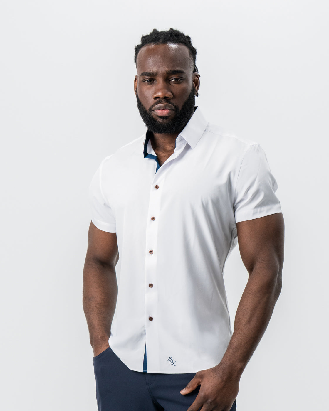 "The Hampton" White with Navy Accents | State & Liberty Tops