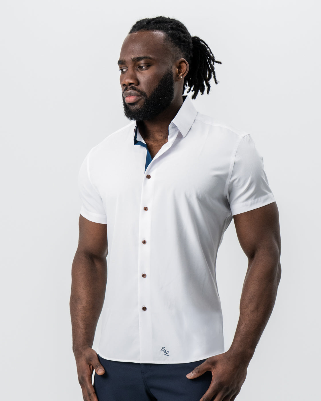 "The Hampton" White with Navy Accents | State & Liberty Tops