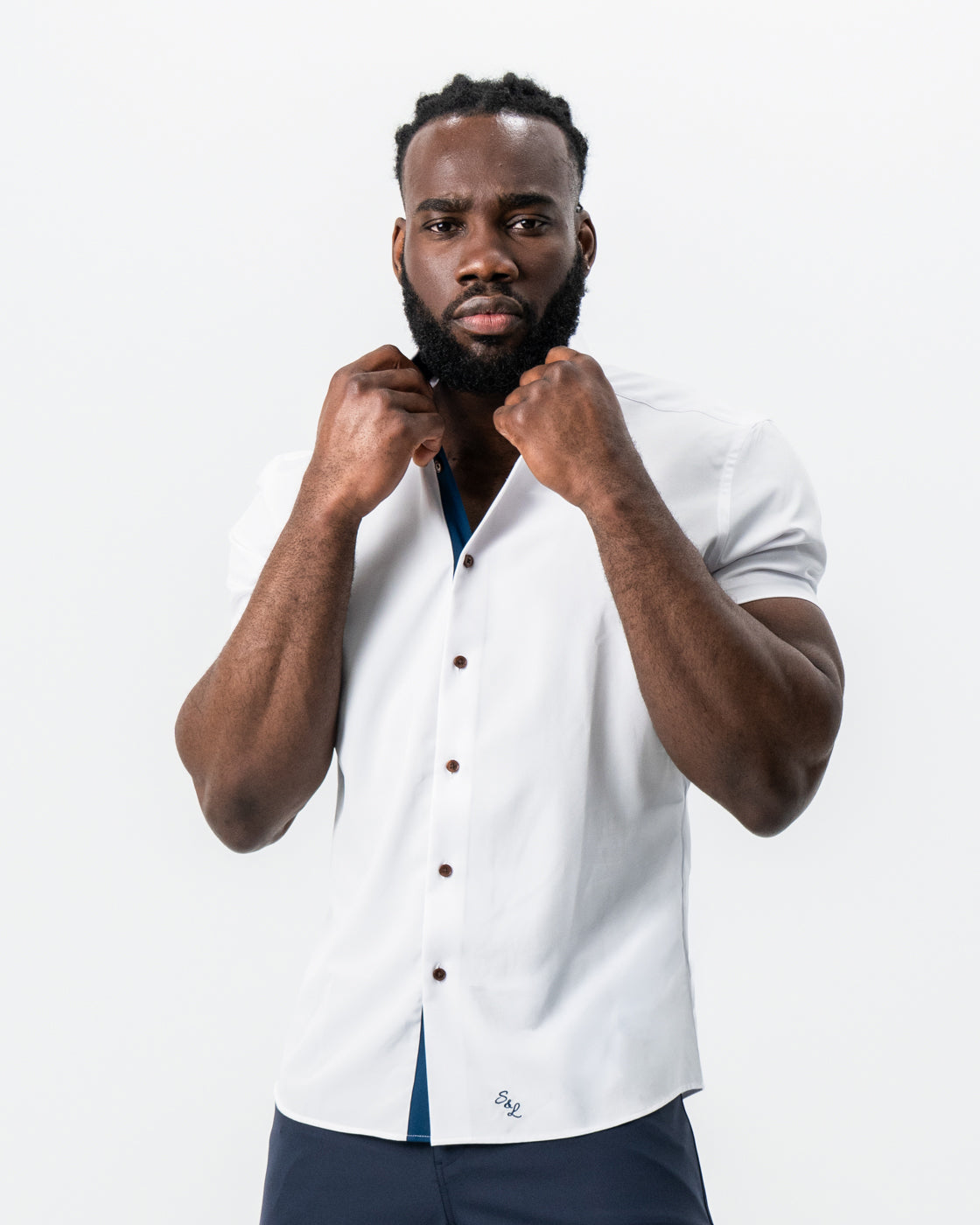 "The Hampton" White with Navy Accents | State & Liberty Tops