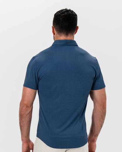 "The Zingerman" Navy With White Geo Squares | State & Liberty Tops