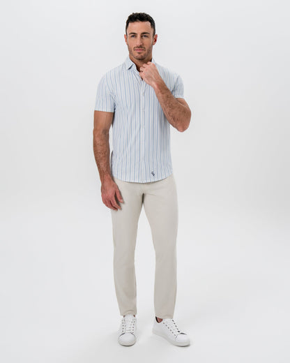 "The Riptide" Light Blue Coastal Stripe | State & Liberty Tops