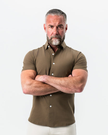 "The Lincoln" Olive Short Sleeve Button Down | State & Liberty Tops