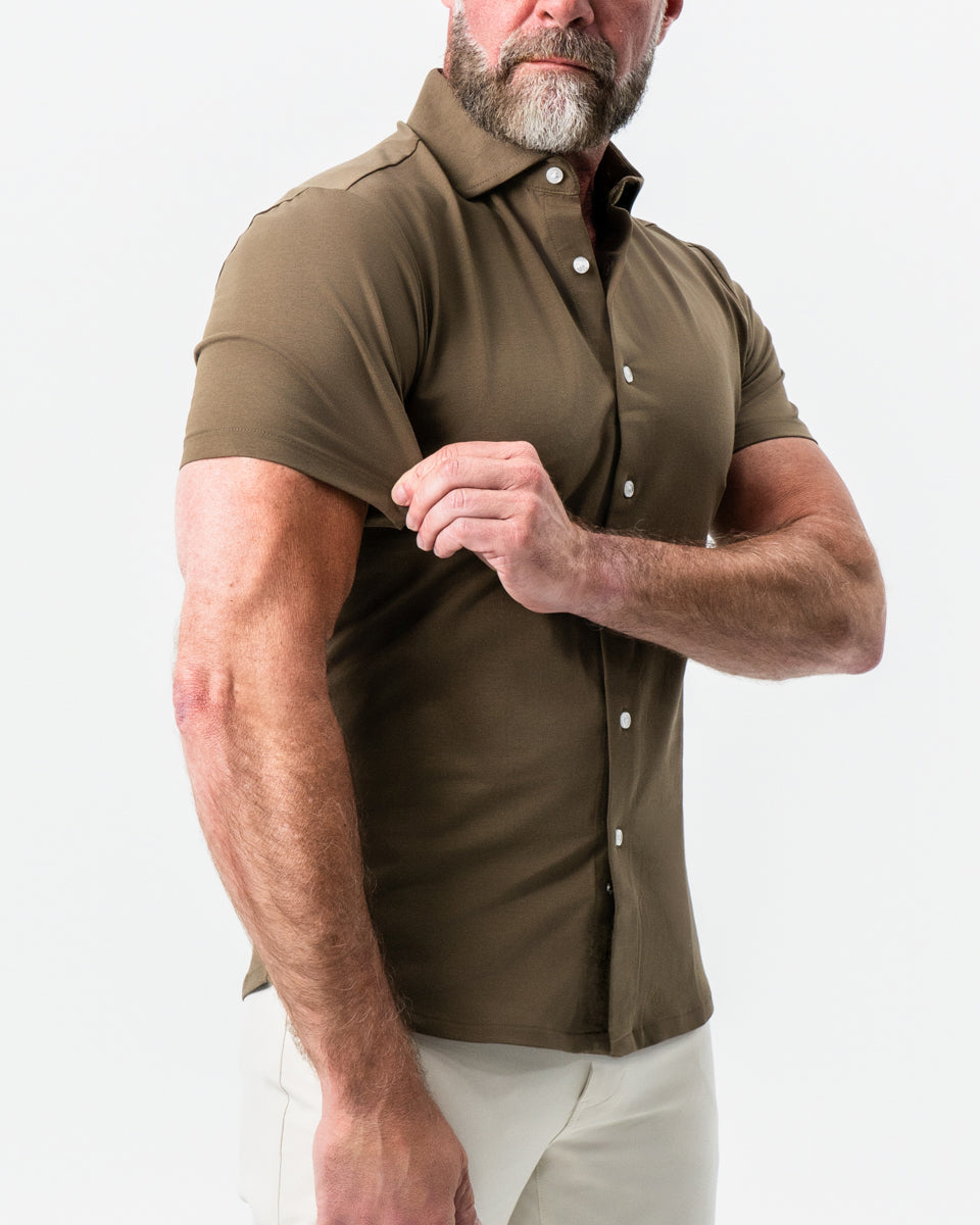 "The Lincoln" Olive Short Sleeve Button Down | State & Liberty Tops
