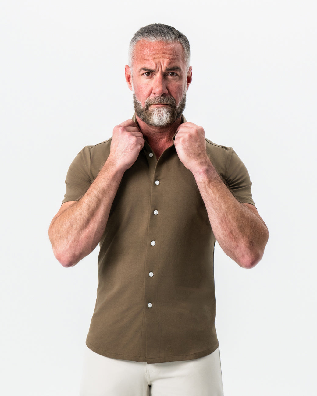 "The Lincoln" Olive Short Sleeve Button Down | State & Liberty Tops