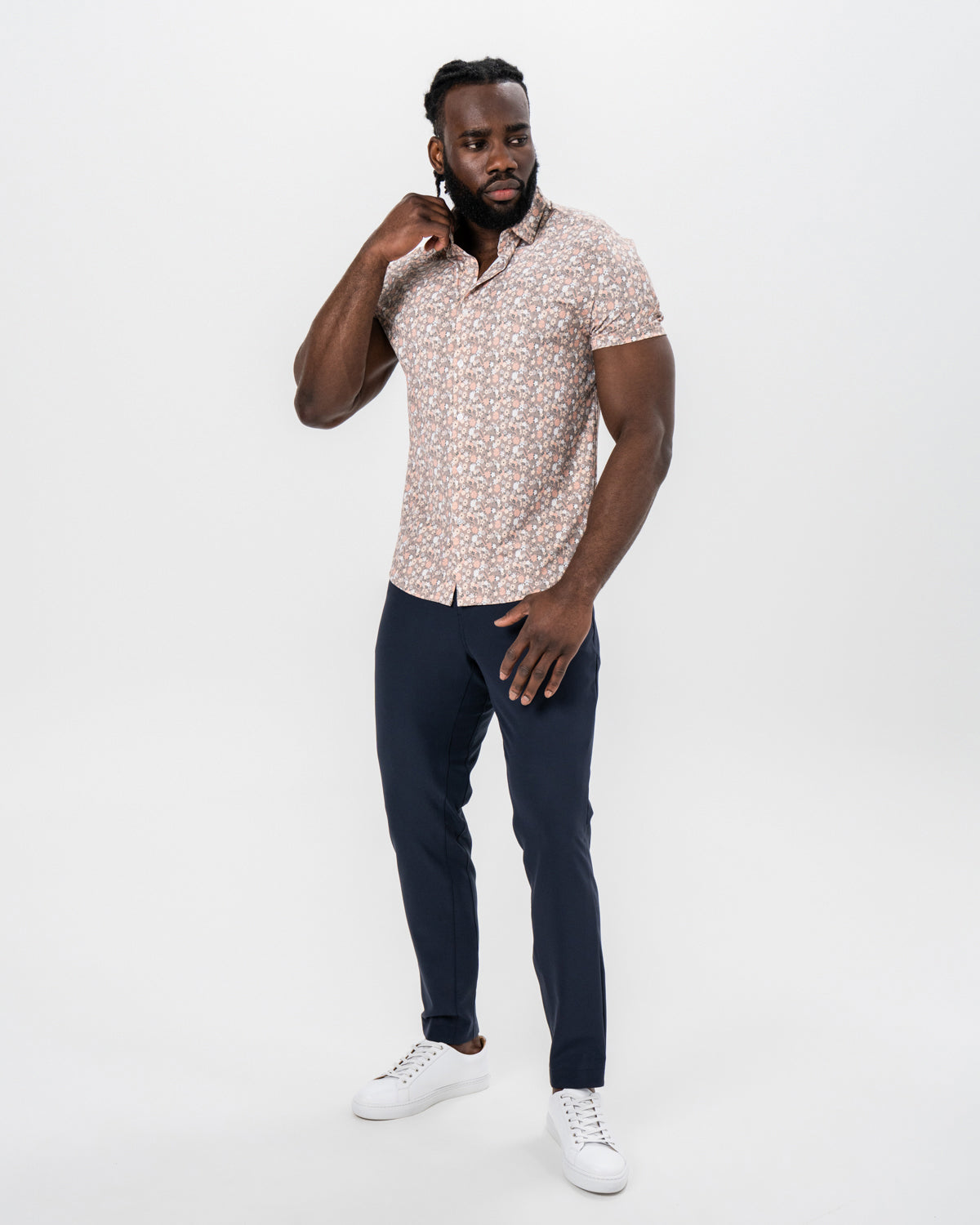 "The Westbury" Abstract Brown Floral Print | State & Liberty Tops