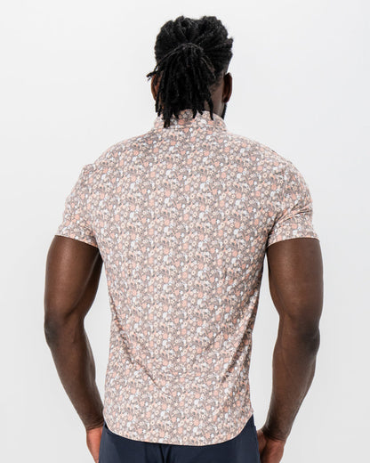 "The Westbury" Abstract Brown Floral Print | State & Liberty Tops