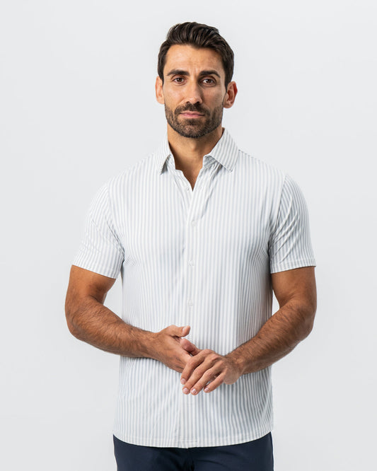"The Anchor" Light Grey Bengal Stripe | State & Liberty Tops
