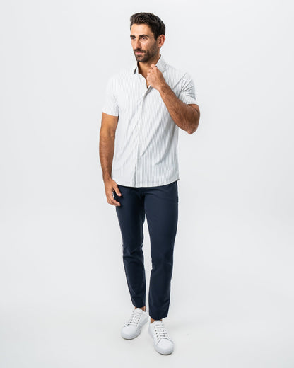 "The Anchor" Light Grey Bengal Stripe | State & Liberty Tops