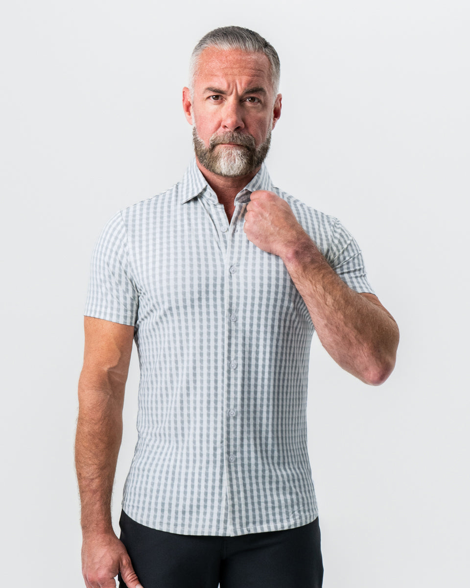 "The Strudwick" Light Olive & White Check | State & Liberty Tops
