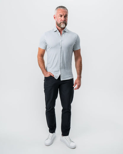"The Strudwick" Light Olive & White Check | State & Liberty Tops