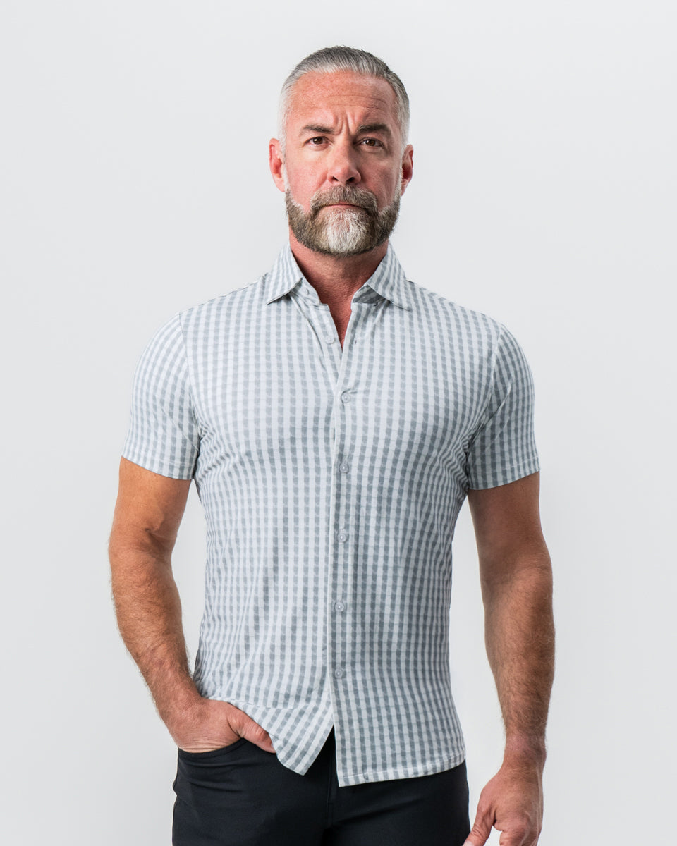 "The Strudwick" Light Olive & White Check | State & Liberty Tops