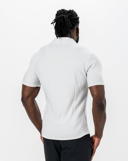 Seersucker Short Sleeve Button Down - Grey | State & Liberty Tops