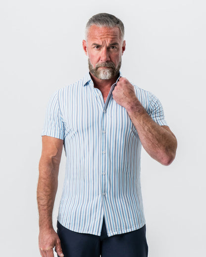 "The Vito" Blue, Navy, and White Striped | State & Liberty Tops