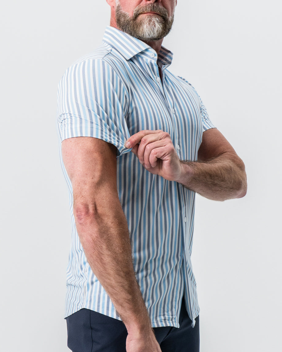 "The Vito" Blue, Navy, and White Striped | State & Liberty Tops