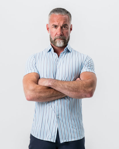 "The Vito" Blue, Navy, and White Striped | State & Liberty Tops