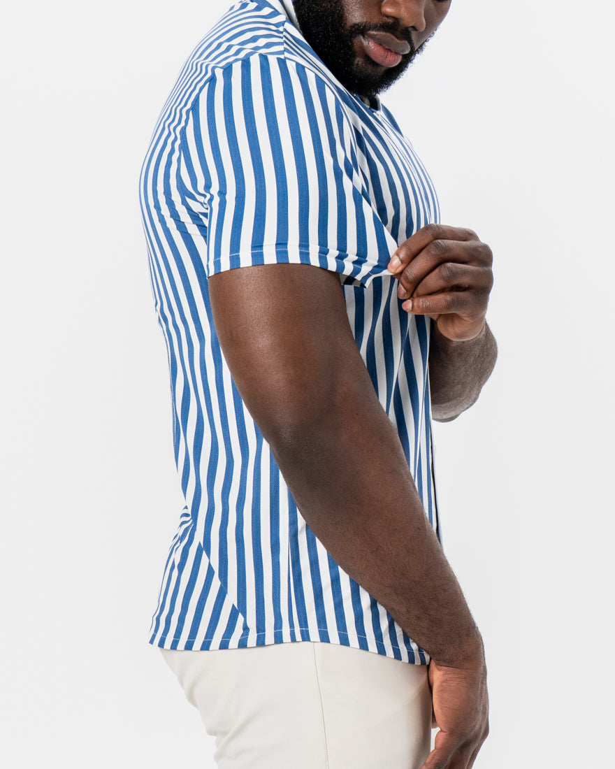 "The Bay" Navy & White Bengal Stripe | State & Liberty Tops