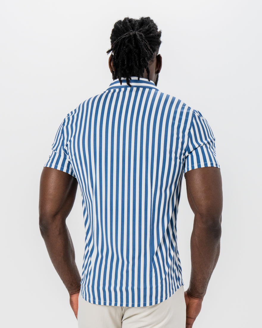 "The Bay" Navy & White Bengal Stripe | State & Liberty Tops
