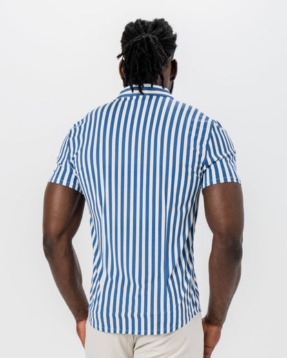 "The Bay" Navy & White Bengal Stripe | State & Liberty Tops