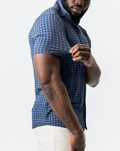 "The Petoskey" Navy & Blue Big Gingham | State & Liberty Tops